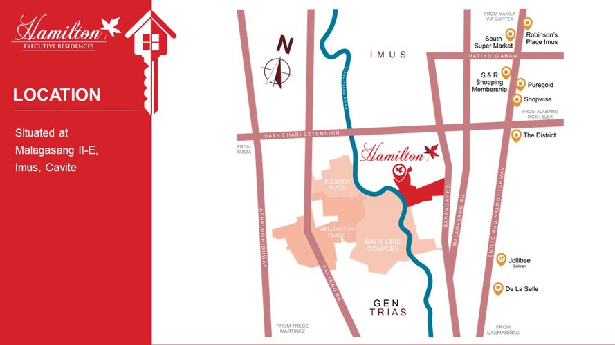Vicinity Map: How to Get To Hamilton Executive Residences